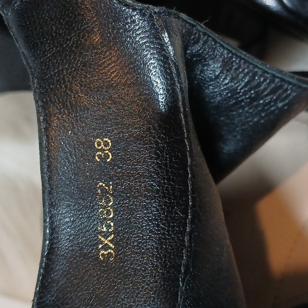 Prada Linea Rossa Nappa Black Peep Toe Heels Sz 38 - Picture 14 of 16